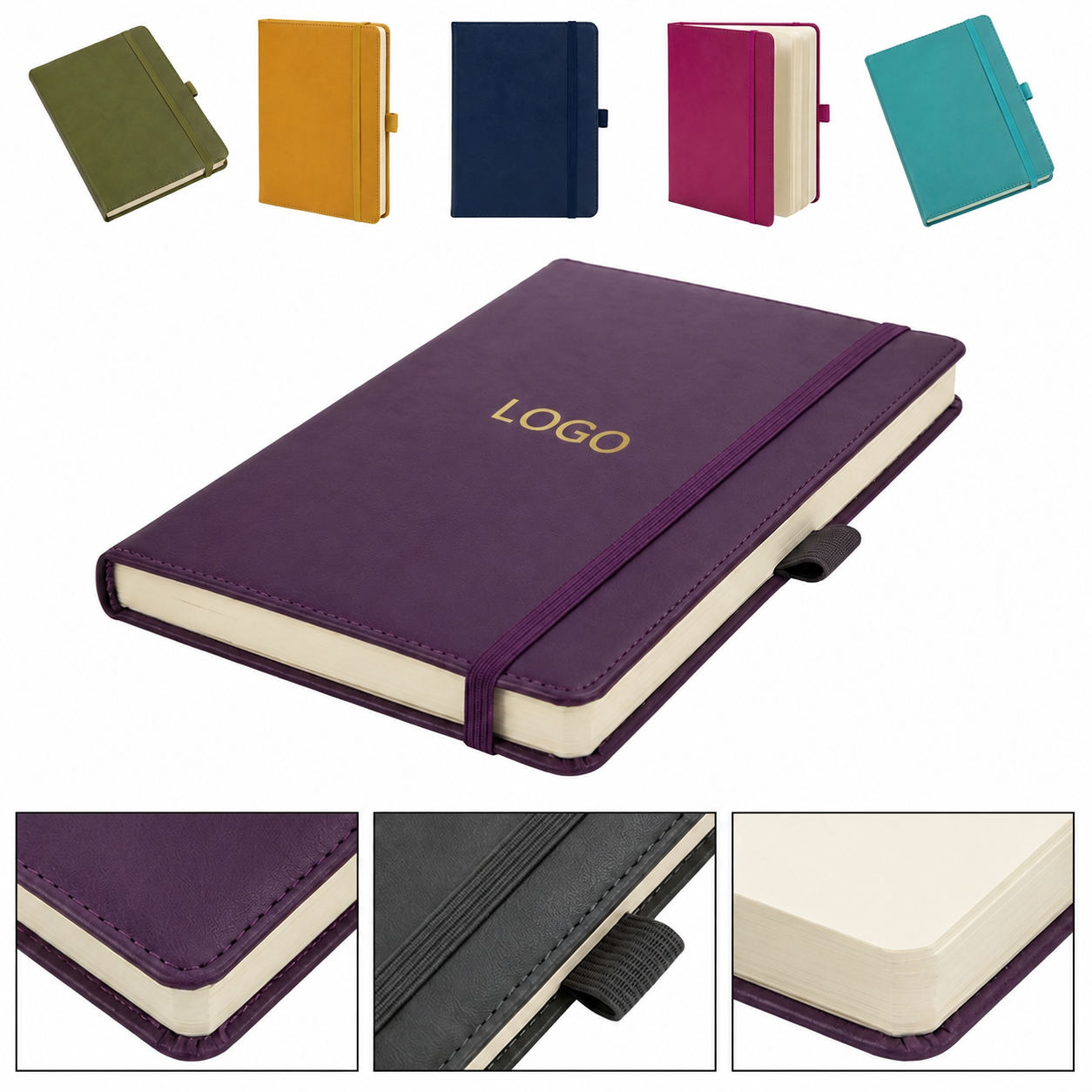 Premium A5 Hardcover Executive Journal with Elastic Closure