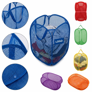 Pop-Up Mesh Laundry Hamper with Hanging Handles - Collapsible Space-Saving Design