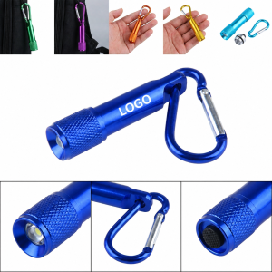 Aluminum LED Keyring Flashlight with Integrated Carabiner